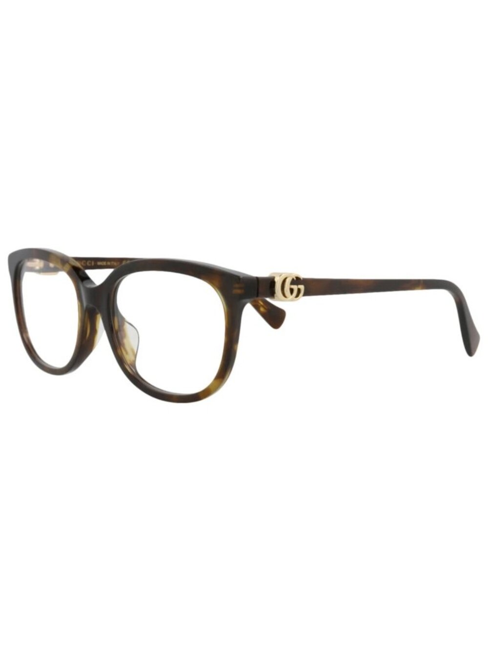 New Gucci Women's Eyeglasses Square Rectangle Acetate Frame Havana Havana